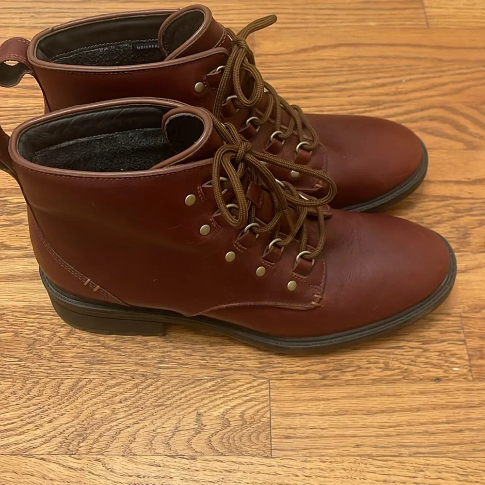 Cole Haan Briana Grand Lace-Up Leather Hiker Boots Ch Woodbury size 10. - Picture 2 of 8